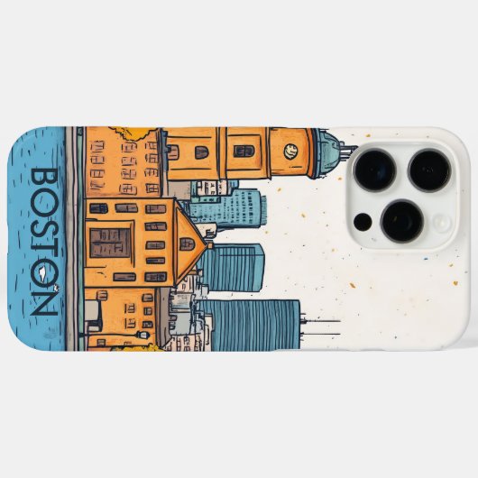 Boston MA USA Travel Case-Mate iPhoneケース (裏面 (横))