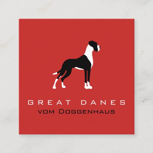 Boston Mantle Great Dane スクエア名刺 (正面)
