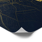 Boston Map Gold Print Massachusetts City Wall Art ポスター (角)