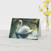 Boston, Mass. Public Garden Swan Greeting Card カード (黄色い花)