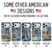 Boston Massachusetts America Layered Paper Art iPhoneケース