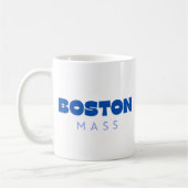 Boston Massachusetts Blue Modern コーヒーマグカップ (左)