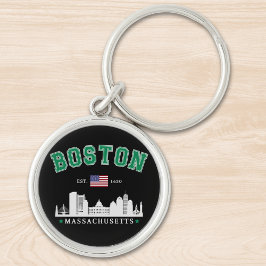 Boston Massachusetts Est. 1630 Funny Travel キーホルダー