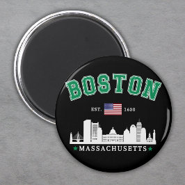 Boston Massachusetts Est. 1630 Funny Travel マグネット