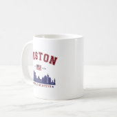 Boston Massachusetts Est. 1630 Travel コーヒーマグカップ (正面左)