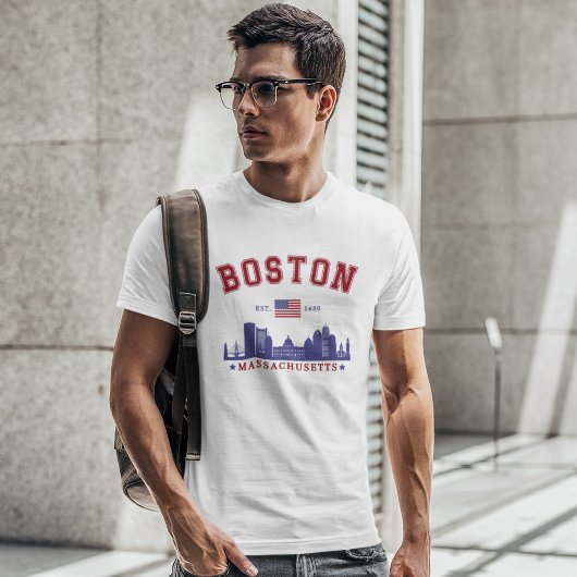 Boston Massachusetts Est. 1630 Travel Tシャツ