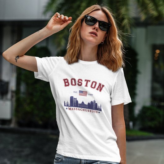 Boston Massachusetts Est. 1630 Travel Tシャツ