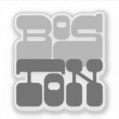 Boston Massachusetts Gray Bubble Letter シール (正面)