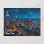 Boston Massachusetts Skyline Art ポストカード (正面)