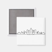 BOSTON Massachusetts USA City Skyline Silhouette マグネット (正面/裏面)