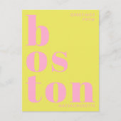 Boston Massachusetts yellow pink Postcard ポストカード (正面)