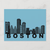 Boston Postcard – Iconic Skyline Silhouette  ポストカード (正面)