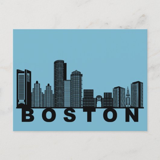 Boston Postcard – Iconic Skyline Silhouette  ポストカード (正面)