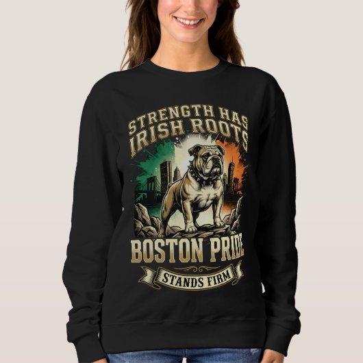 Boston Pride Irish Roots Bulldog スウェットシャツ (正面)