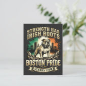 Boston Pride Irish Roots Bulldog ポストカード (スタンド正面)