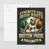 Boston Pride Irish Roots Bulldog ポストカード (正面/裏面)