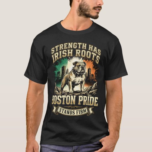 Boston Pride Irish Roots Bulldog Tシャツ (正面)