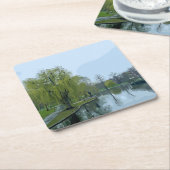 Boston Public Garden Massachusetts Painting スクエアペーパーコースター (アングル)