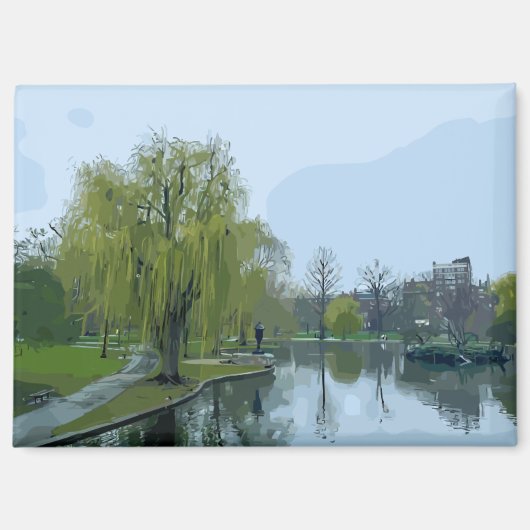 Boston Public Garden Massachusetts Painting マグネット (正面)