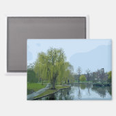 Boston Public Garden Massachusetts Painting マグネット (正面/裏面)