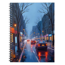 Boston Rain | マサチューセッツ州ボストン市街地 ノートブック