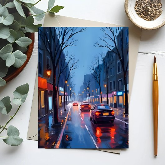 Boston Rain | マサチューセッツ州ボストン市街 ポストカード