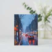 Boston Rain | マサチューセッツ州ボストン市街 ポストカード (スタンド正面)