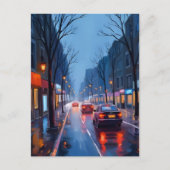 Boston Rain | マサチューセッツ州ボストン市街 ポストカード (正面)