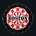 BOSTON Red Black And White ダーツボード<br><div class="desc">BOSTON Red Black And White Dart Board with customizable text. 🎯Change to your text by selecting the personalization option. Please let me know if you have additional questions and because Zazzle's customer support handles the customer experience you may reach Zazzle customer support by chat, phone or email as explained in...</div>