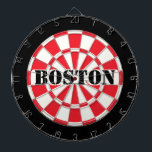 BOSTON Red Black And White ダーツボード<br><div class="desc">BOSTON Red Black And White Dart Board with customizable text. 🎯Change to your text by selecting the personalization option. Please let me know if you have additional questions and because Zazzle's customer support handles the customer experience you may reach Zazzle customer support by chat, phone or email as explained in...</div>