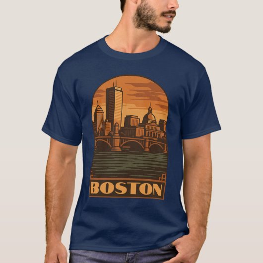 Boston Retro Art Deco Tシャツ (正面)