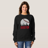 Boston Skyline Boston Massachusetts Baseball Citys スウェットシャツ (正面フル)