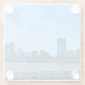Boston Skyline Charles River Painting ガラスコースター (裏面)