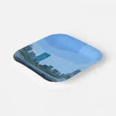 Boston Skyline Charles River Painting ペーパープレート (傾斜あり)