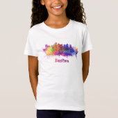 Boston skyline in watercolor tシャツ (正面)