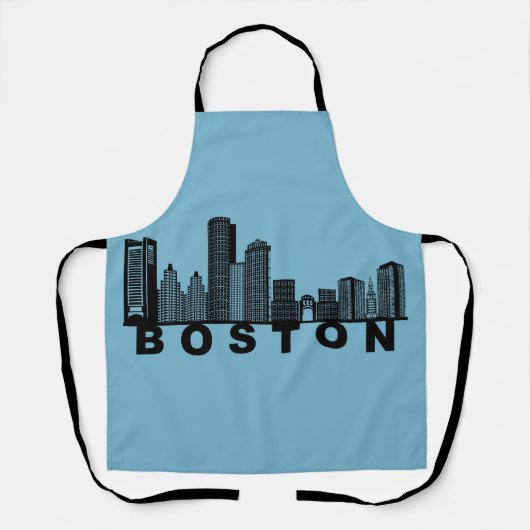 Boston Skyline Silhouette  エプロン (正面)