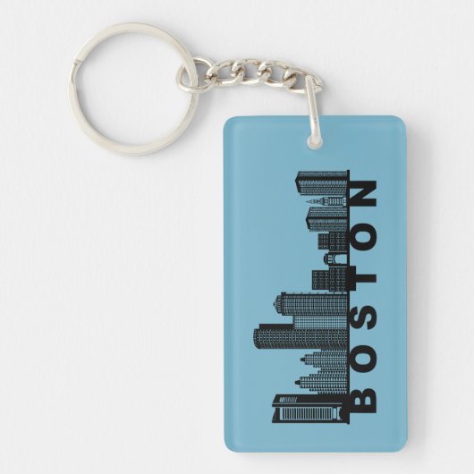 Boston Skyline Silhouette キーホルダー (正面)