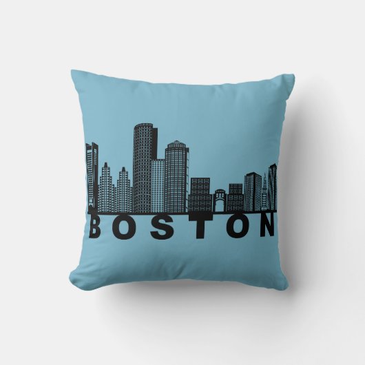 Boston Skyline Silhouette  クッション (正面)
