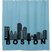 Boston Skyline Silhouette  シャワーカーテン (正面)