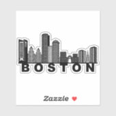 Boston Skyline Silhouette シール (シート)
