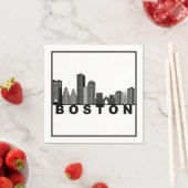 Boston Skyline Silhouette  スタンダードカクテルナプキン (インサイチュ)