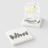 Boston Skyline Silhouette  ストーンコースター (横)