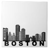 Boston Skyline Silhouette  タイル (正面)