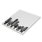 Boston Skyline Silhouette  タイル (側面)