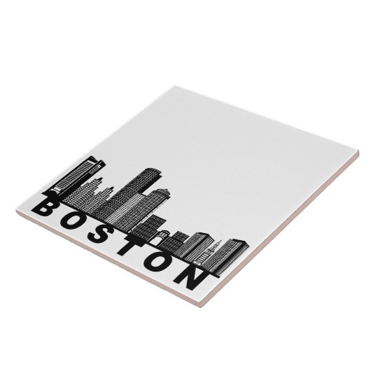 Boston Skyline Silhouette  タイル (側面)