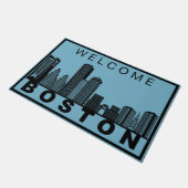 Boston Skyline Silhouette  ドアマット (アングル)