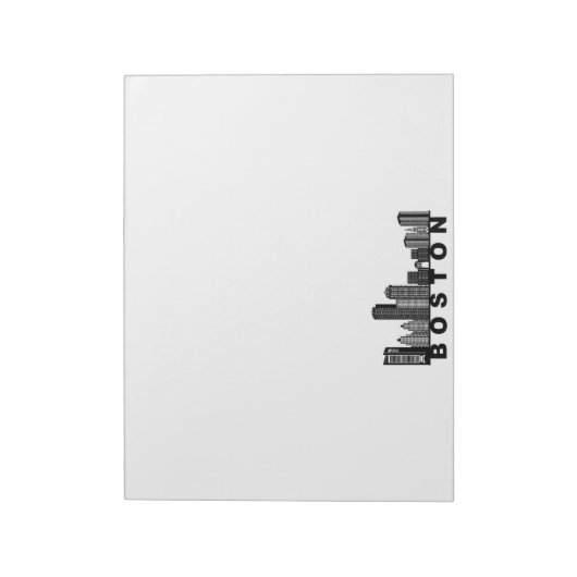 Boston Skyline Silhouette  ノートパッド (回転)