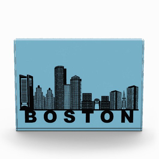 Boston Skyline Silhouette  フォトブロック (正面)