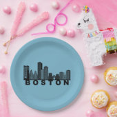 Boston Skyline Silhouette  ペーパープレート (パーティー)