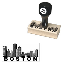 Boston Skyline Silhouette ラバースタンプ